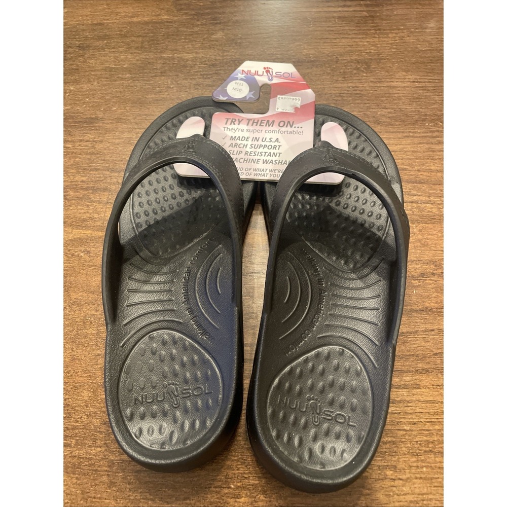 NUUSOL Cascade Women's Flip Flop Eclipse Black W 11 M10 USA Made New